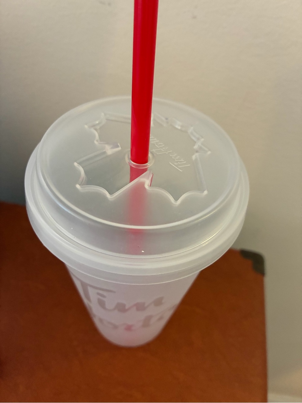 Tim Horton’s Canada Plastic Clear Reusable Cup W/ Straw NEW!!! Donuts Coffee